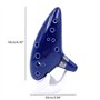 Alnicov Ocarina alto en do 12 trous avec support de présentation et sac de protection Bleu