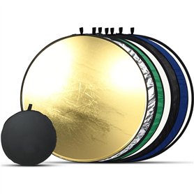 Set 7-en-1 reflecteur Pliable 43" / 110 cm avec Sac de Transport - Or