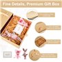 Boîte Cadeau avec Couvercle - Boîte Cadeau Vide en Papier Kraft avec Ruban - Emballage Cadeau pour Mariage et Anniversaire, pour