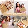 Boîte Cadeau avec Couvercle - Boîte Cadeau Vide en Papier Kraft avec Ruban - Emballage Cadeau pour Mariage et Anniversaire, pour
