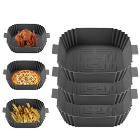 Qacpahucy 3 Pièces Air Fryer Accessoires - Moule Silicone Air Fryer - Réutilisable Moule Air Fryer - pour Friteuse Air Micro-ond