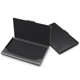Flearitzo Lot de 2 étuis Porte-Cartes en Acier Inoxydable Boîtier Ultra-Fin avec Fermeture à Clip Unisexe pour Ranger Cartes de