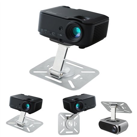 Qacpahucy Support de Projecteur Rotatif à 360° Support Mural en métal Ajustable Compatible avec Les vis de 1/4 Pouce