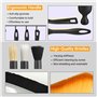 Qacpahucy 5PCS Pinceau Detailing Auto - Pinceau Nettoyage Voiture Pinceau Detailing Auto avec têtes remplaçables pour Nettoyer T