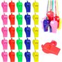 XIAQICA 72 Pièces Sifflets de Sport en Plastique Sifflet Enfant avec Cordon ColoréS Sifflet Sonore Fort et Net pour Entraîneurs