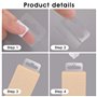 Onglets de Suspension Adhésifs Transparents,100 PCS Onglets Suspendus Adhésifs Plastique avec Trous Fendus Cintre Autocollant Au