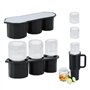 Flearitzo Bac à Glaçons en Silicone pour Stanley Cup Moule à Glaçons avec Couvercle Bac à Glaçons à 3 cylindres Creux pour gobel