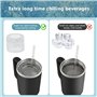 Flearitzo Bac à Glaçons en Silicone pour Stanley Cup Moule à Glaçons avec Couvercle Bac à Glaçons à 3 cylindres Creux pour gobel