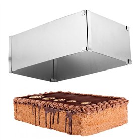 Cadre à Gâteau - Moule Réglable 28-53 x 18-32 x 10 cm - Acier Inoxydable - avec Séparateur