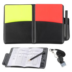 Windfromort Kit d'arbitre de football - Cartes d'arbitre de football et kit de schiri avec sifflet en métal et cordon tour de co
