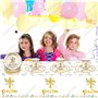Vaisselle de Fête Communion,Doyomtoy Vaisselle Papier Set Décoration de Première Communion Assiettes en Papier Serviettes Tasses