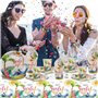 Vaisselle de fête de plage,61Pcs de Fête d'été Vaisselle de Fête Piscine de Plage Accessoires Assiette en papier serviette en pa