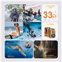 Yixinxin Appareil photo numérique 4K 56 MP 33FT UHD Appareil photo sous-marin avec carte de 32 Go Double écran Appareil photo fl