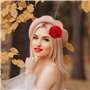 AOOTUERL 3pcs grandes barrettes à cheveux en forme de pivoine, pour cheveux, bibi vintage rose pour femmes, filles, fête, plage,