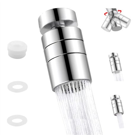 YDHfdc 360 Degrés Pivotant Aérateur de Robinet 2 Modes Réglable Robinet Cuisine Economiseur D'eau Pulvérisateur