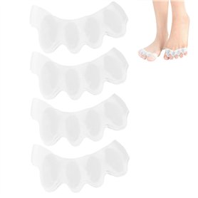 4 Pièces Blanc Séparateur d'Orteils en Silicone Souple