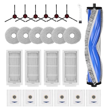 lompyeu Kit d'accessoires 24 pièces pour ECOVACS DEEBOT T30 PRO OMNI / T30 OMNI Aspirateur Robot，1 Brosse Principale