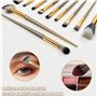 UZSUZZ 15 PCS Pinceaux Maquillage, Pinceaux pour EyeLiner, Ombres à Paupières et Sourcils, Pinceaux en Poils Synthétiques Ultra-