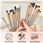 UZSUZZ 15 PCS Pinceaux Maquillage, Pinceaux pour EyeLiner, Ombres à Paupières et Sourcils, Pinceaux en Poils Synthétiques Ultra-