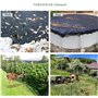 Filet de protection contre les oiseaux - Maille fine - 15 x 15 m - Noir - Résistant aux intempéries et aux UV - Noir