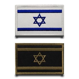 2 Pcs Drapeau Israël Patch Badge Drôle Tactique Broderie Attaches Crochet Et Boucle Applique Patch Militaire Pour Vêtements