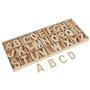 POFET 156 pièces (6 ensembles) totalement en bois majuscule lettres majuscules en bois alphabet A à Z pour l'artisanat d'art bri