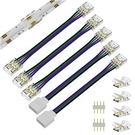 PAUTIX Kit de 11 Connecteurs LED 10mm 4Pin pour Ruban COB