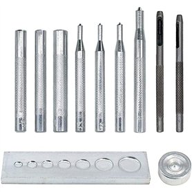 CENPEK Lot de 11 outils de bricolage en cuir avec base pour percer le trou et installer le bouton à rivet
