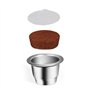 CENPEK Dosettes de café rechargeables en acier inoxydable compatible avec machines Nes-Presso (2 tasses + 100 couvercles)