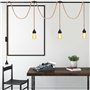 Douille E27 avec Câble 6.8m en Corde de Chanvre Tressée Vintage et Interrupteur, Suspension Douille E27 Corde pour DIY Lampe Sus