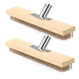 Lot de 2 balais métalliques de 30 cm avec support en métal robuste