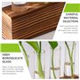 Vase en Verre De Tube À Essai Station De Propagation Vase en Verre Hydroponique avec Support en Bois pour Plantes Hydroponiques,
