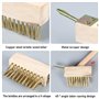 Désherbage Brosse Métallique, 5 Pièces Brosse Terrasse en Acier Robuste, Balai Brosse Exterieur pour Enlever Mousse et Mauvaises