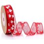 ANCLLO Lot de 6 Rouleaux de Ruban en Sati,Rouleaux de Ruban de Satin imprimé Gros Grain pour décoration de Mariage, Saint-Valent