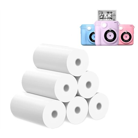FUNKAM Lot de 6 Rouleaux de Papier D'Impression Thermique pour Appareil Photo Enfant
