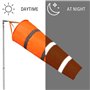 Dadabig 2pcs Manche à Vent Manche à air Manche à air avec Ceinture réfléchissante Orange avec 5 Pinces Doubles Pivotantes pour I
