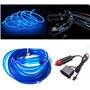 Balabaxer El Wire Bande lumineuse LED pour intérieur de voiture Bleu 3 m Fil néon 12 V avec protection fusible pour décoration i