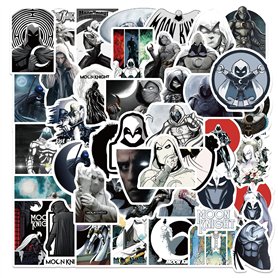 LYLSDSB Lot de 50 autocollants Moon Knight - En vinyle - Pour ordinateur portable