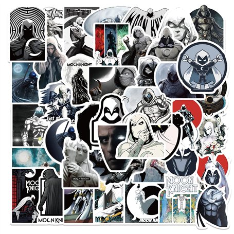 LYLSDSB Lot de 50 autocollants Moon Knight - En vinyle - Pour ordinateur portable