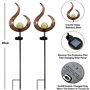 Lot de 2 lampes solaires d'extérieur en métal creux - LED décoratives - Lampe solaire d'extérieur - Torche solaire - IP65 - Déco