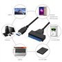 BORDEAG Câble Sata USB adaptateur disque dur Sata, fonction de sauvegarde à un bouton, USB universel, avec adaptateur secteur 12