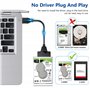 BORDEAG Câble Sata USB adaptateur disque dur Sata, fonction de sauvegarde à un bouton, USB universel, avec adaptateur secteur 12