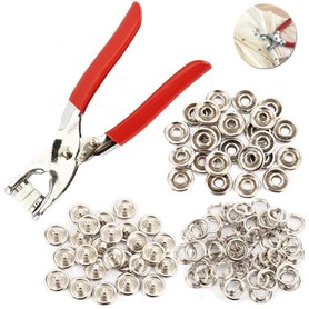 100 kits Boutons-Pression en Métal，pince bouton pression，pour la couture de vêtements pour bébé enfant