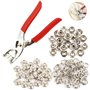 100 kits Boutons-Pression en Métal，pince bouton pression，pour la couture de vêtements pour bébé enfant