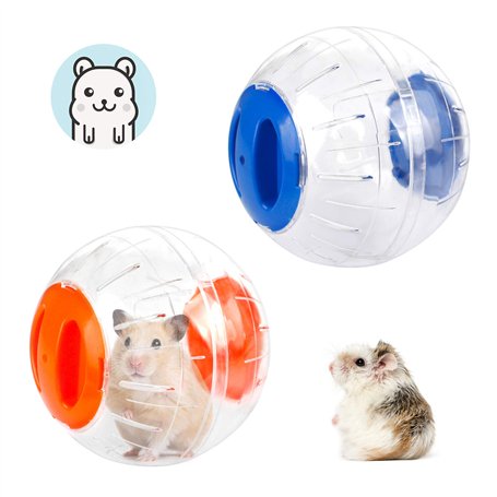 Boule d'exercice de Hamster 2 Pcs Balle de Hamster 2 Couleur Ballon de Jouet de Gerbille Plastique Petit Balle Portatif pour Cou