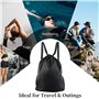 EASYKEENECOM Sac en tissu avec cordon de serrage, sac de gym imperméable et sac à dos avec cordon de serrage, sac de sport et de