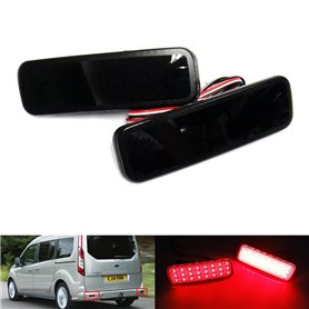 RZG Lot de 2 réflecteurs LED noirs fumés pour pare-chocs arrière