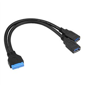 SIENOC Noir 20 broches femelle vers Dual USB 3.0 Type A buchsey Câble adaptateur plomb
