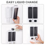 Distributeur de Lessive Liquide Mural, 400ml Distributeur Savon Noir Distributeur Produit Vaisselle pour Douche Salle de Bain Cu