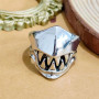 Auriselle Bague Homme Réglable Géométrique Dent de Diable Casque Vintage Viking Rétro Bague ouverte et fermée Bague de Pouce Got